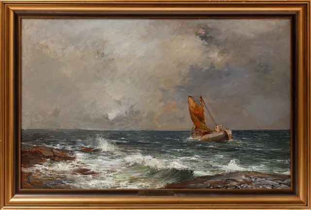 HUGO ÖFVERSTRÖM. Olja på duk, signerad.