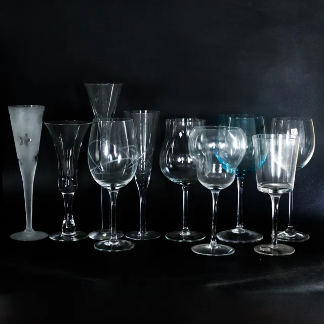 GLAS,vin/champagneglas, 37 delar.