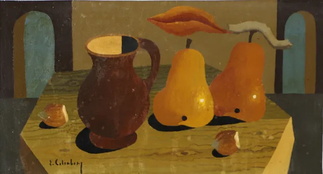 ERIC CEDERBERG. Stilleben, olja på pannå, signerad E. Cederberg.