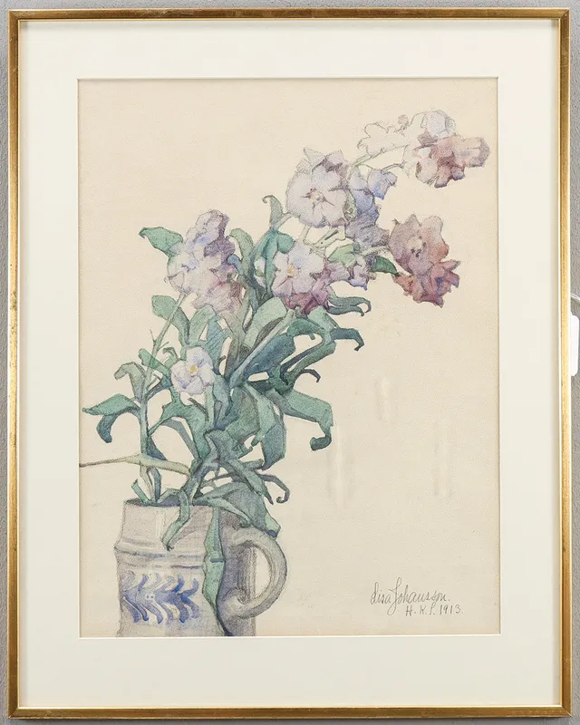 LISA JOHANSSON. Blandteknik, signerad 1913.