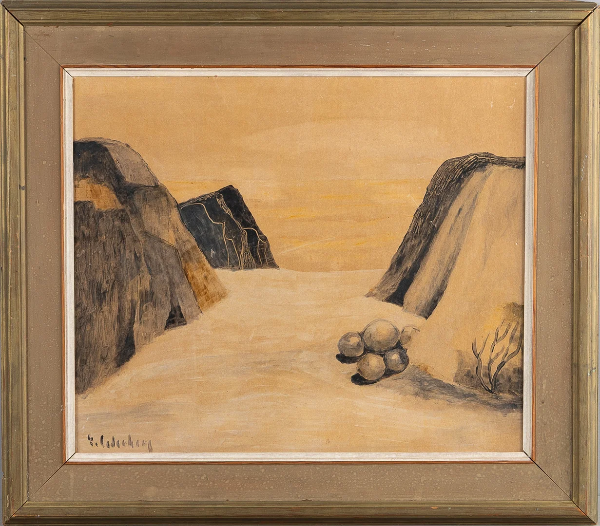 ERIC CEDERBERG. Strandmotiv, olja på pannå. — Paintings — Stockholms Auktionsverk Helsingborg