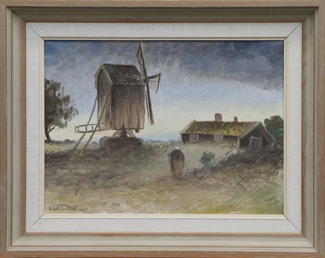EDVIN LINDHOLM HOUGE. OLJA, på duk, signerad.