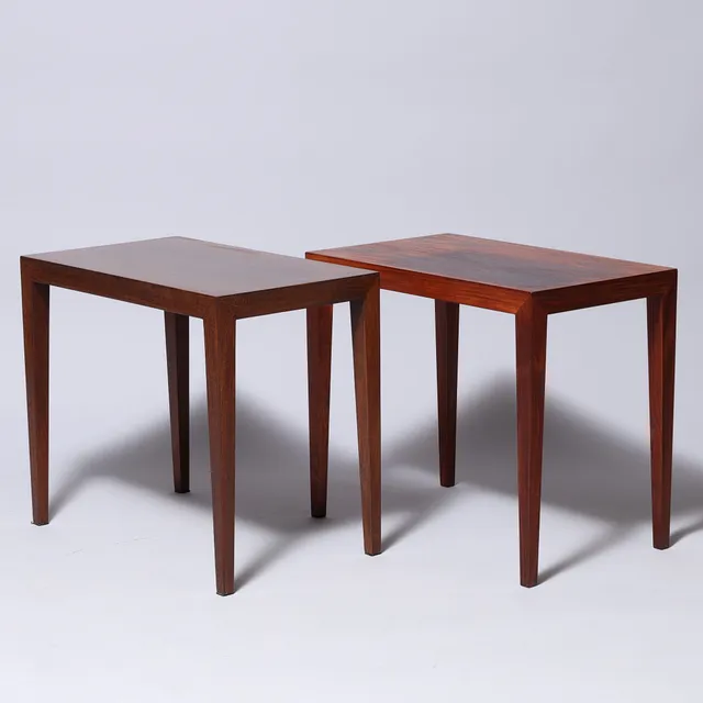 SEVERIN HANSEN. Et par rektangulære sideborde, palisander, Haslev Møbelsnedkeri, 34 A, Danmark, 1960'erne, (2).