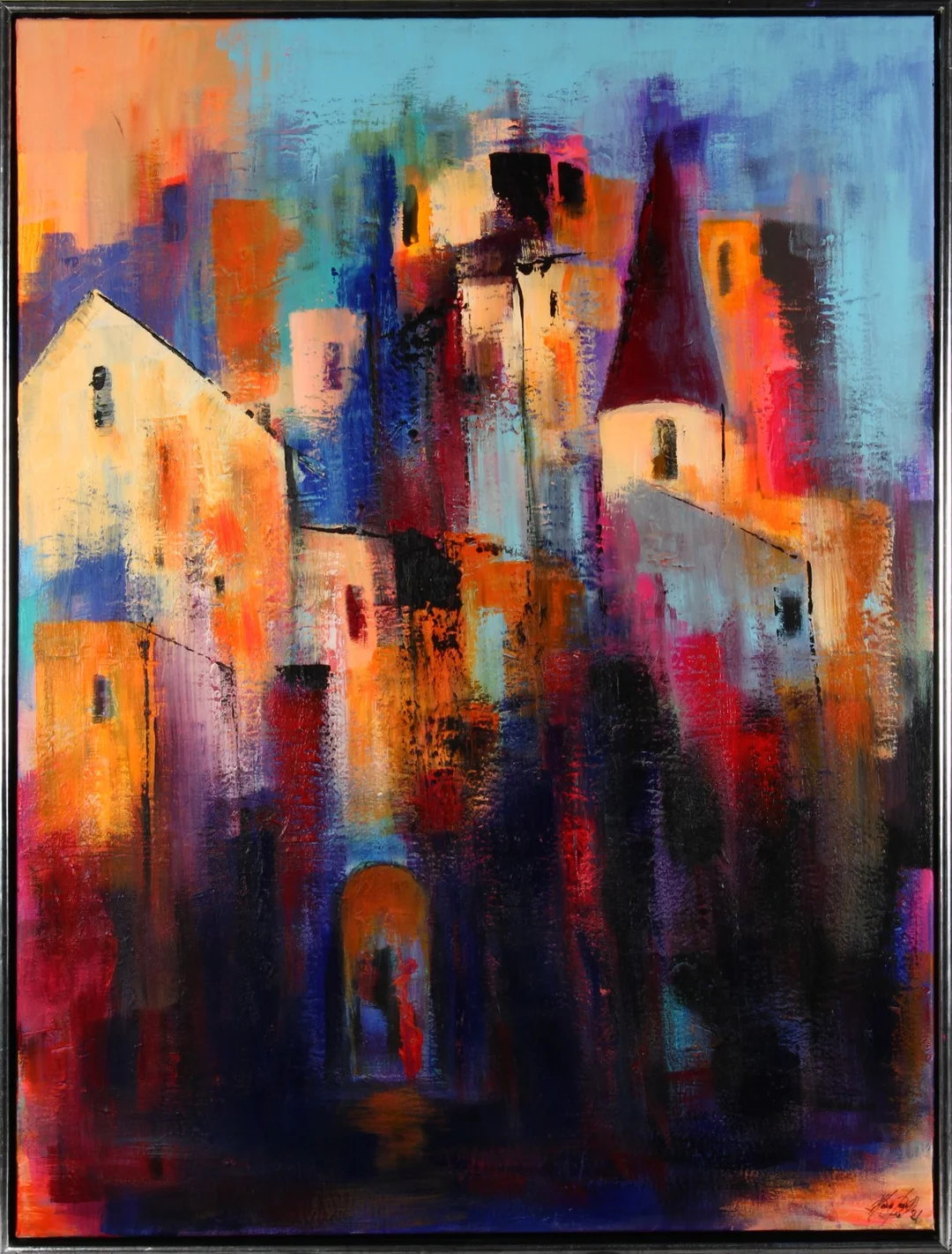 Hans Bonde. Komposition. Akryl på lærred — Paintings and sculptures/Modern pictorial arts — Lauritz