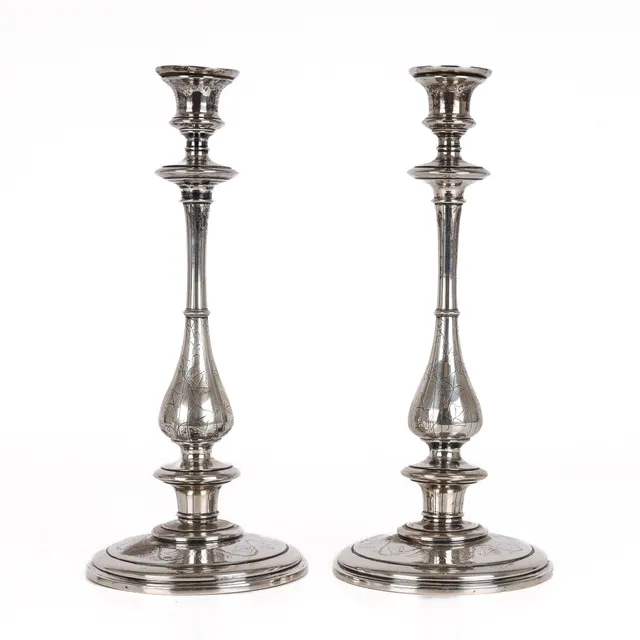 P. Hertz: A pair of silver candlesticks - 1968 (2)
