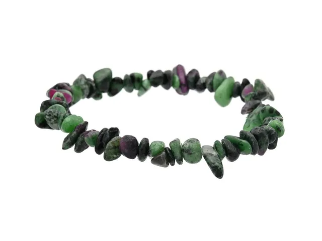 ARMBAND, elastiskt, grön zoisit, vikt 14,9 g.