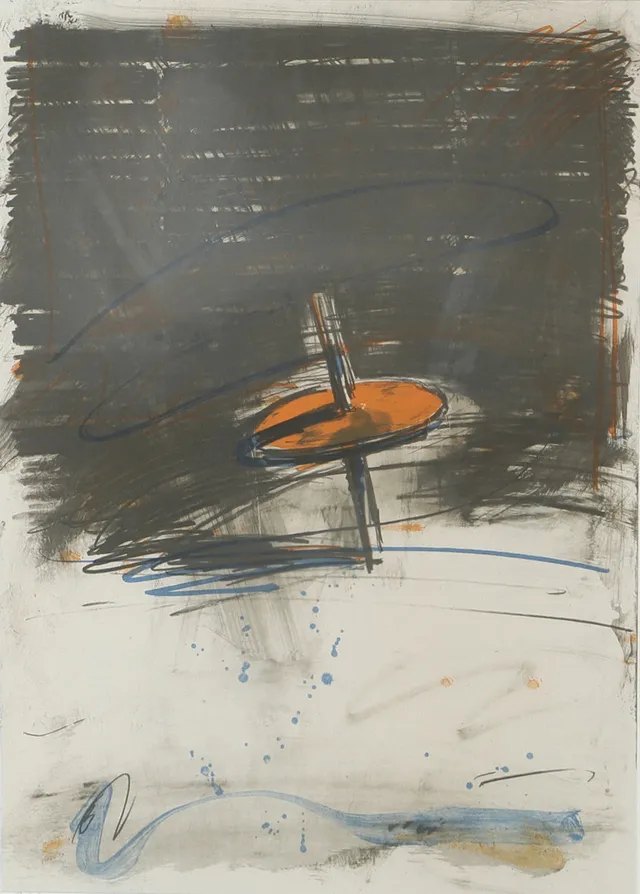 LARS JOHANSSON. "Snurra", färglitografi, signerad L. Johansson.