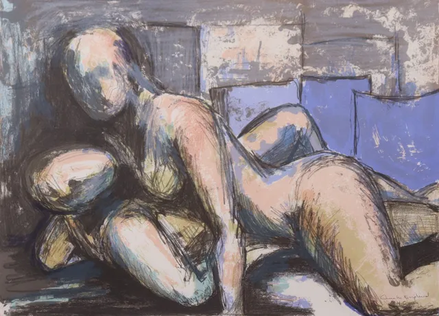 ANETTE ENGLUND. litografi, "Paus".