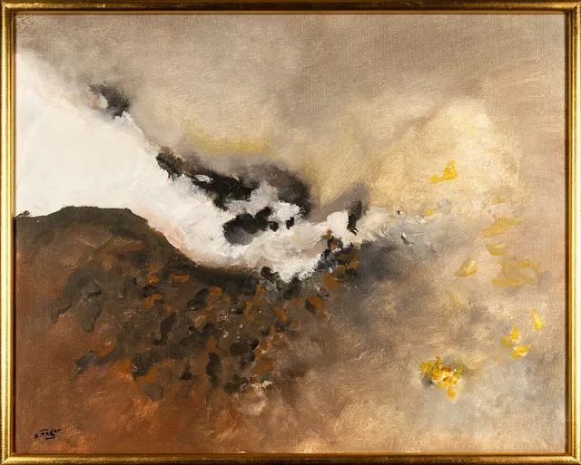 SIXTEN FAGER. Olja på duk, "Början till vinter".