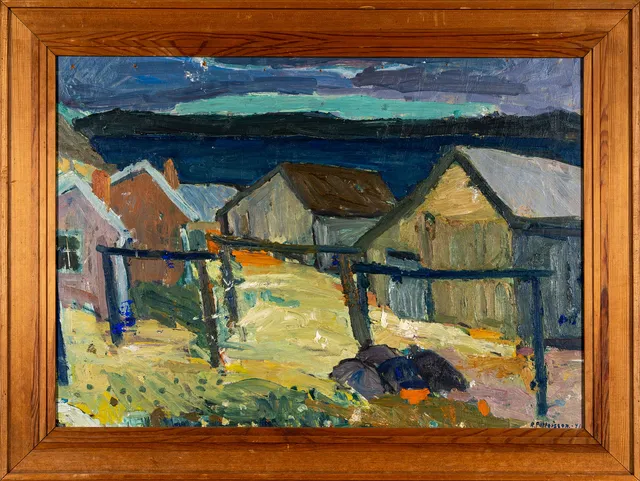 RUNE PETTERSSON. Olja på pannå, Landskapsmotiv, Signerad, 1941.