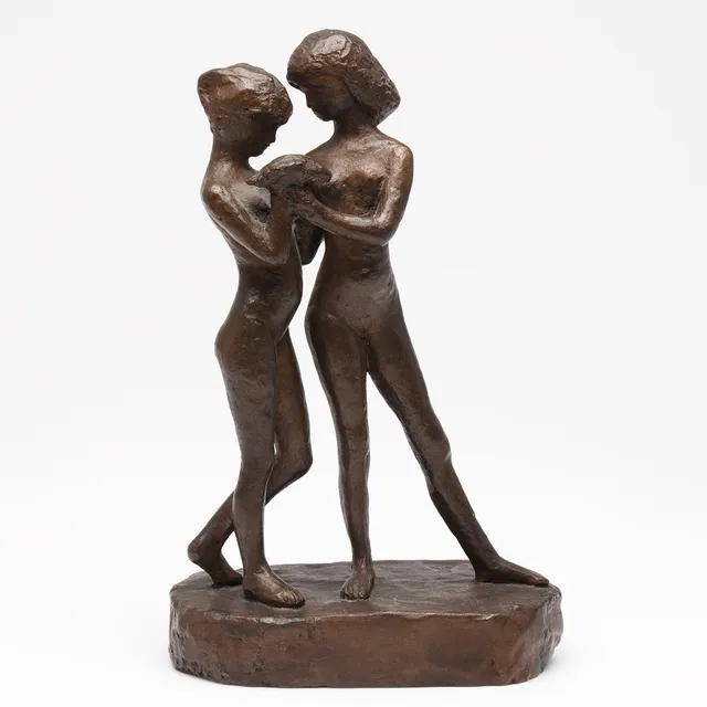 GUNNEL FRIEBERG (1919-2010). Ungt kärlekspar, signerad och daterad Gunnel Frieberg 1950, brons.