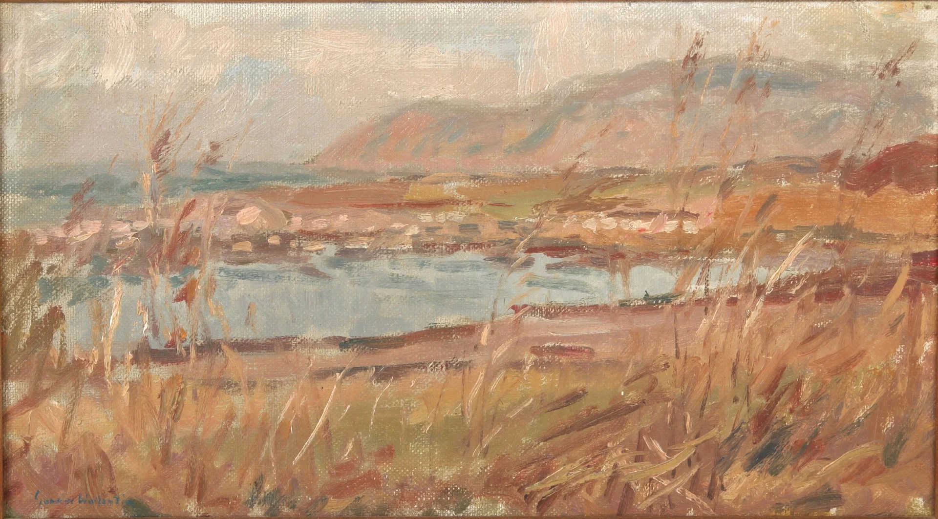 GUNNAR WALLENTIN. Olja på pannå, Kullaberg, signerad. — Paintings — Auktionsverket Engelholm