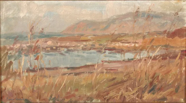 GUNNAR WALLENTIN. Olja på pannå, Kullaberg, signerad.