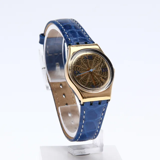 Armbandsur, Swatch, "Boutiqe", metall och läder, 1991.