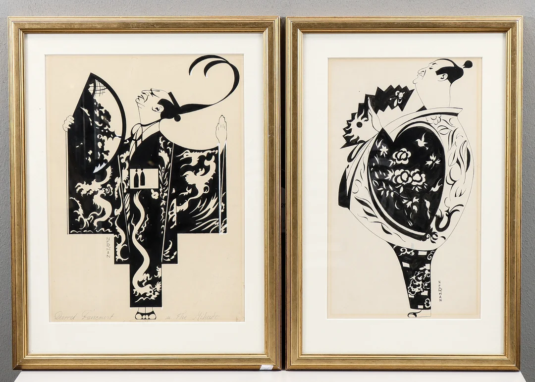 EINAR NERMAN. Teckningar 2 stycken, signerade. — Drawings — Karlstad Hammarö Auktionsverk