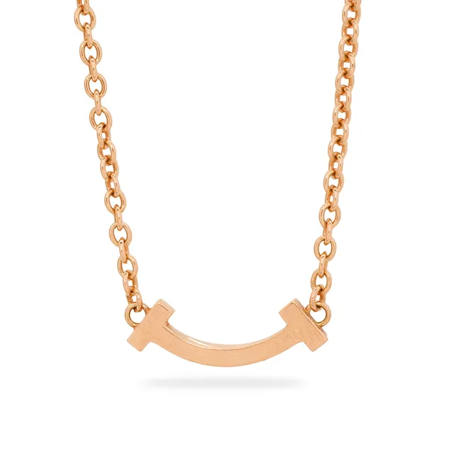 TIFFANY & CO. 'Mini T Smile' armbånd Tiffany T collection, armbånd af 18 kt rosa guld '.
