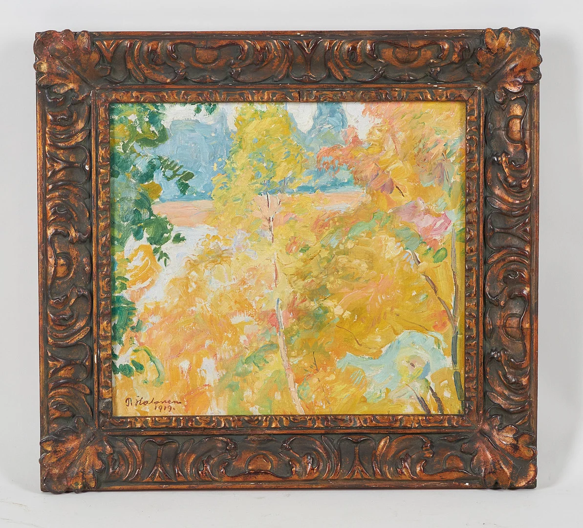 PEKKA HALONEN. Strålande höstprakt, signerad samt daterad 1919, olja på duk. — Paintings — Stockholms Auktionsverk Helsinki