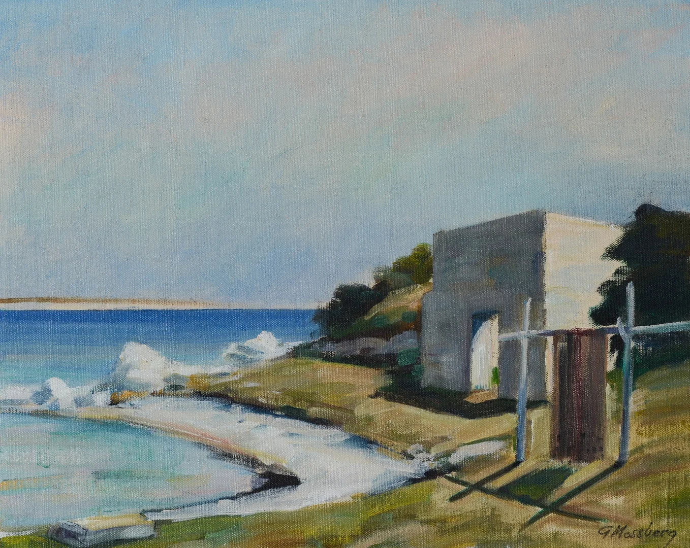 GUNNAR MOSSBERG. "Gammal kalklada, Lörje, Gotland", olja på duk, signerad. — Paintings — Formstad Auktioner