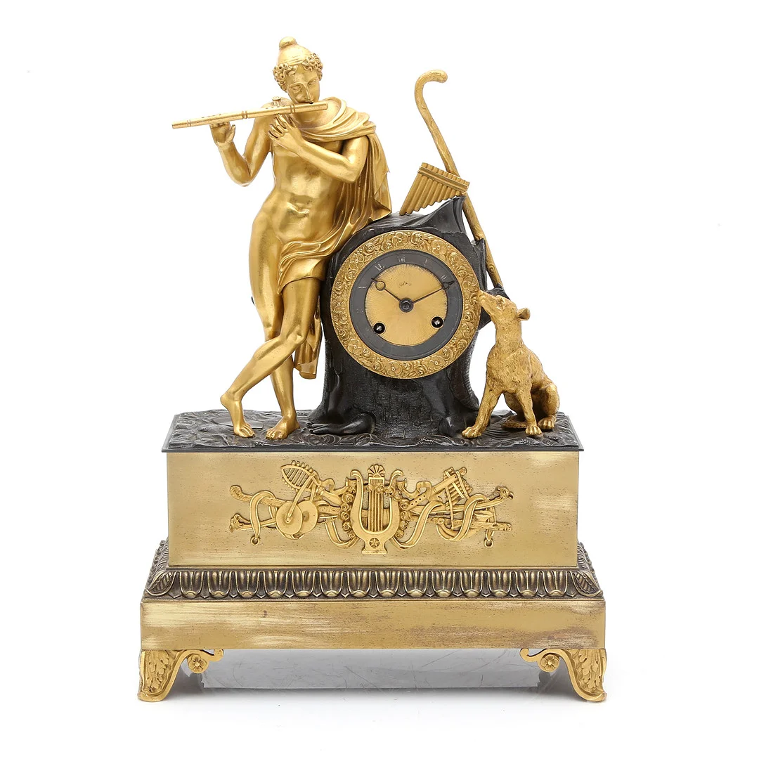 French Napoleon III mantel clock in gilt and blued bronze, late 19th century. — Mantel clocks — Balclis