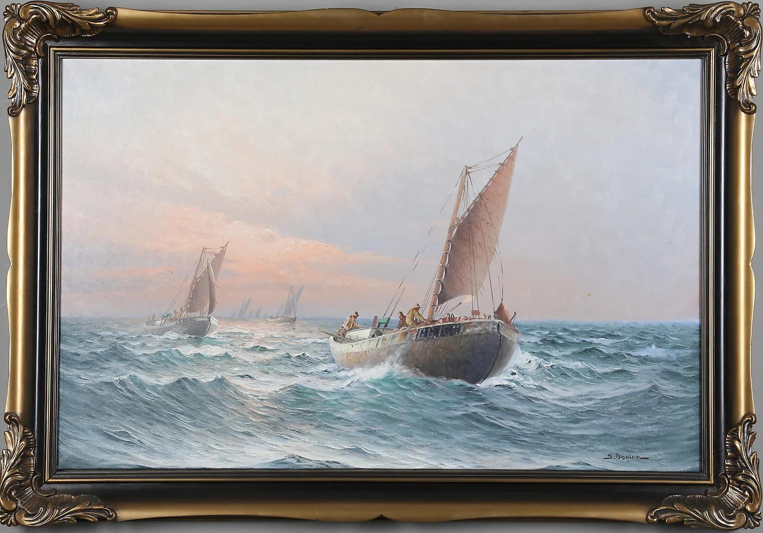 JOHAN OSSIAN ANDERSSON. Havsmotiv,olja på duk, signerad. — Paintings — Gomér & Andersson Norrköping