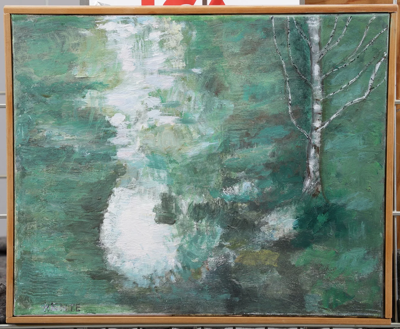 OIDENTIFIERAD KONSTNÄR. Skogsmotiv, olja på duk, signerad och daterad. — Paintings — Växjö Auktionskammare