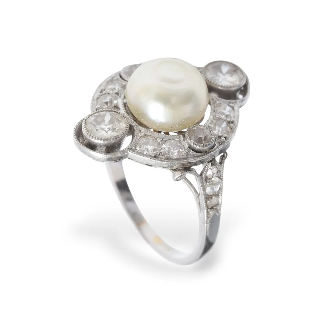 Belle Époque diamond and pearl ring, circa 1910. — Rings — Balclis