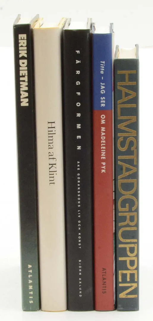 Konstböcker 5 vol. Pyk, Klint, Halmstadgruppen, Göransson, Dietman.