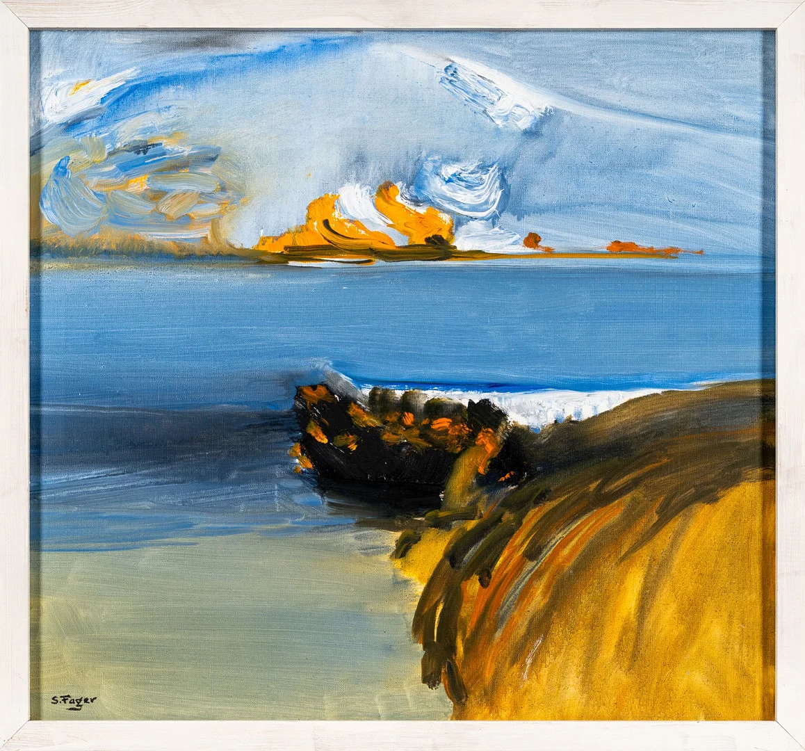 SIXTEN FAGER. Olja på duk, "Senhöst, Överuman", signerad och daterad 1975. — Paintings — Norrlands Auktionsverk