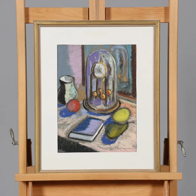 BROR GÖRANSSON. PASTELL, stilleben, signerad.