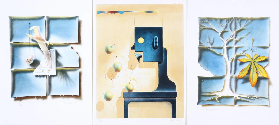 Thor Lindeneg. Three surrealistic compositions (3) — Paintings and sculptures/Prints and photography — Lauritz