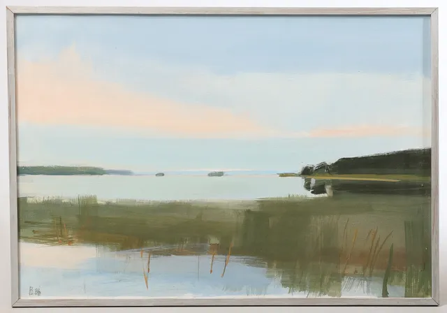 BENGT REINHOLTZ. "Sommarbild Yngaren", olja på duk, monogramsignerad och daterad -86.