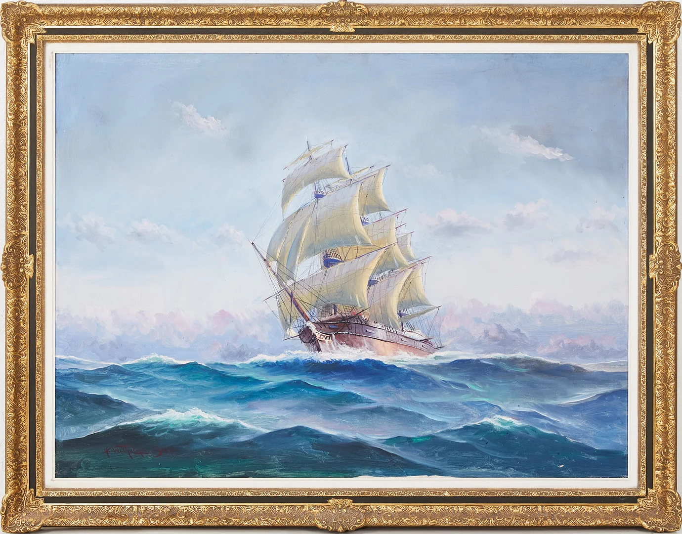 ALEXANDER WILHELMS (1886-1972). Finland, motiv med fartyg på hav, daterad 1937. — Paintings — Stockholms Auktionsverk Magasin 5