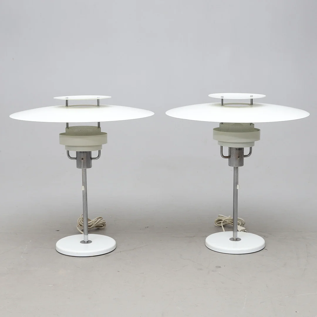 OLLE ANDERSSON. bordslampor, 1 par, "Aurora", Boréns, 1980-(90-tal. — Table Lamps — Gomér & Andersson Norrköping