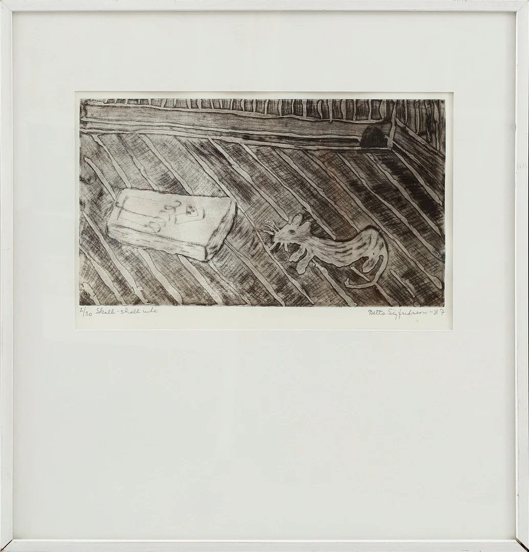 OIDENTIFIERAD KONSTNÄR. "Skall-skall inte" Etsning, signerad och numrerad 2/30. — Engravings & Prints — Göteborgs Auktionsverk