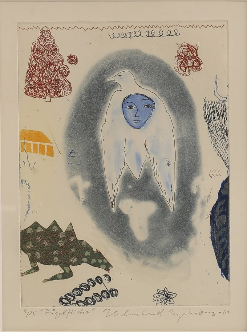 HELMTRUD NYSTRÖM. Färglitografi, signerad och numrerad 9/75. — Engravings & Prints — RA Auktionsverket Norrköping