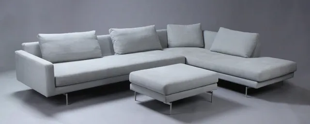 Lars Wendelbo for Wendelbo. Model 'Edge V2'. Corner sofa with pouf (2)
