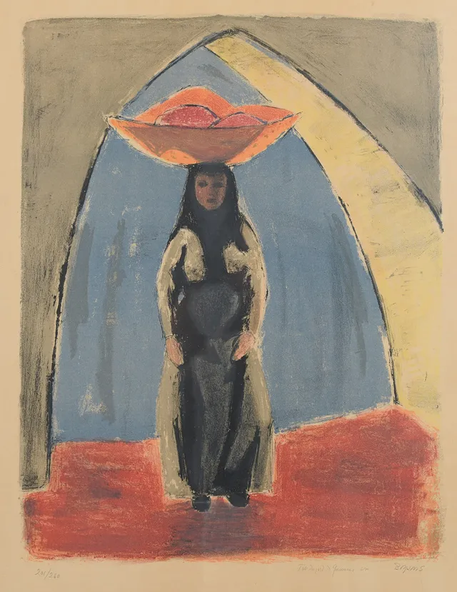 BO YSON SJÖBERG. Orientalisk kvinna, färglitografi, signerad, numrerad 201/260.