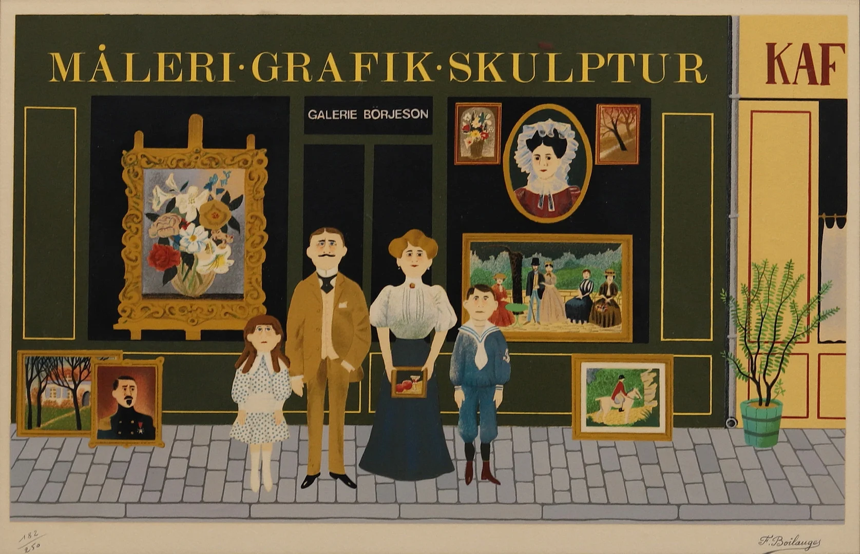 FERDINAND BOILAUGES. Galerie Börjeson, litografi, signerad och numrerad. — Engravings & Prints — Garpenhus Auktioner