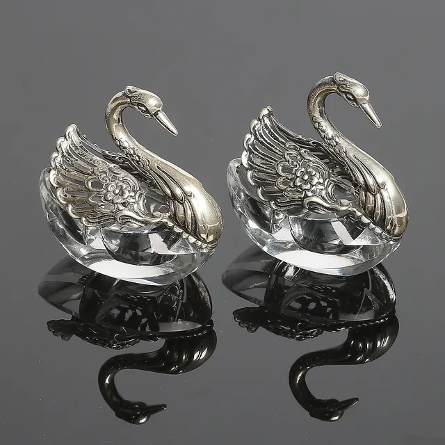 SALT och PEPPARKAR, silver och glas, 1900-tal.
