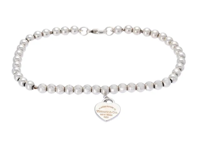 TIFFANY & CO, armband, Please return to, sterlingsilver, längd 18 cm, vikt 6,1 g, smyckespåse, originaletui, påse.