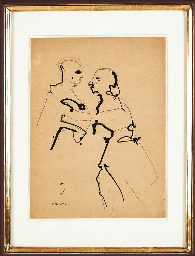 ENDRE NEMES. Omfamning, blandteknik.
