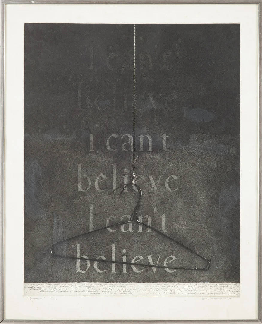 OLLE HANSPERS. I cant't believe, etsning, signerad och numrer 70/99, 1983. — Engravings & Prints — Stockholms Auktionsverk Sickla