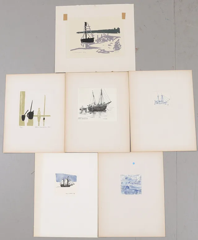 STURE LUNDGREN. 6 bilder, signerade.