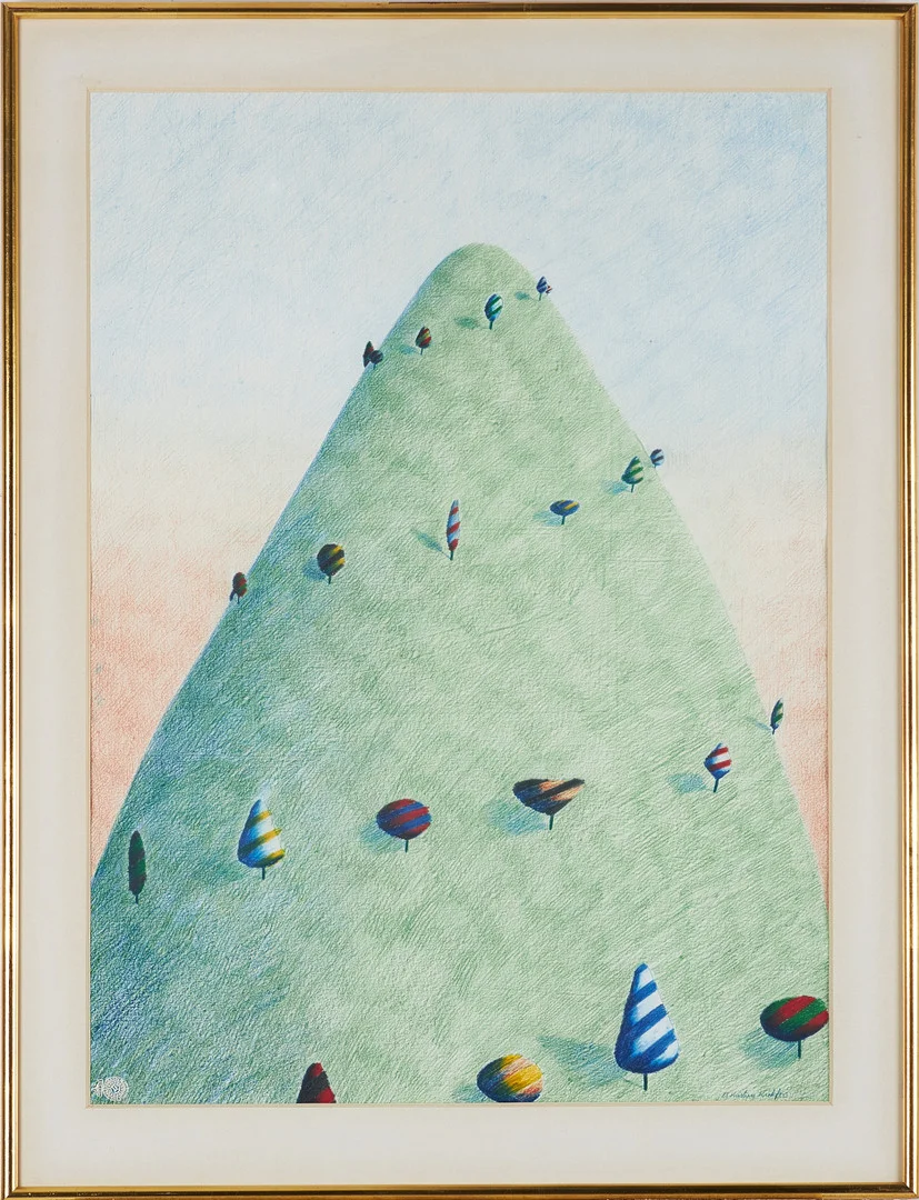 KRISTIAN KROKFORS. komposition, färgkrita på papper, signerad och daterad Kristian Krokfors 1981. — Paintings — Stockholms Auktionsverk Magasin 5