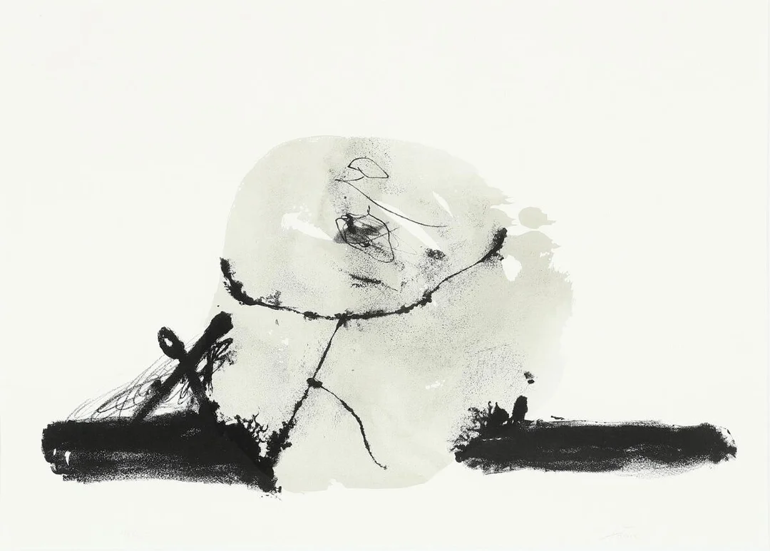 Composition from Album St. Gallen. Signed Tapies, 40/75. Lithograph. Visible size 54×73 cm. — Modern Prints/Modern art — Bruun Rasmussen