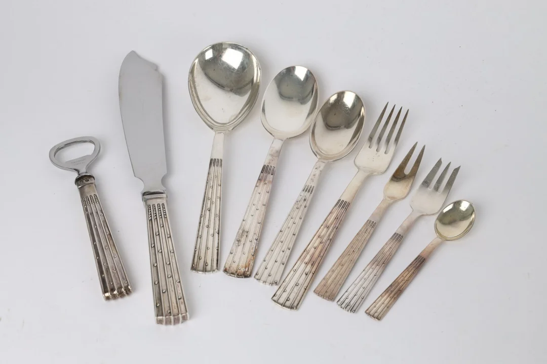 Jens Harald Quistgaard for O. V. Mogensen: Champagne silver cutlery (61) — Silver, bronze, copper and pewter/Silver flatware — Lauritz