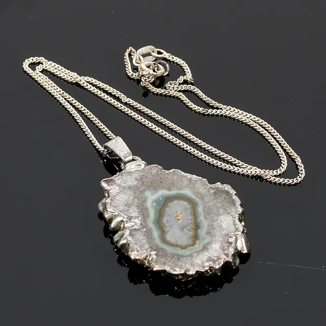 HÄNGE, silver, agat i sten, 1900-talets slut.