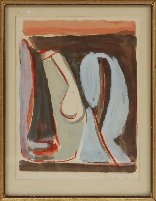 BRAM VAN VELDE. Abstrakt komposition. Färglitografi, signerad.