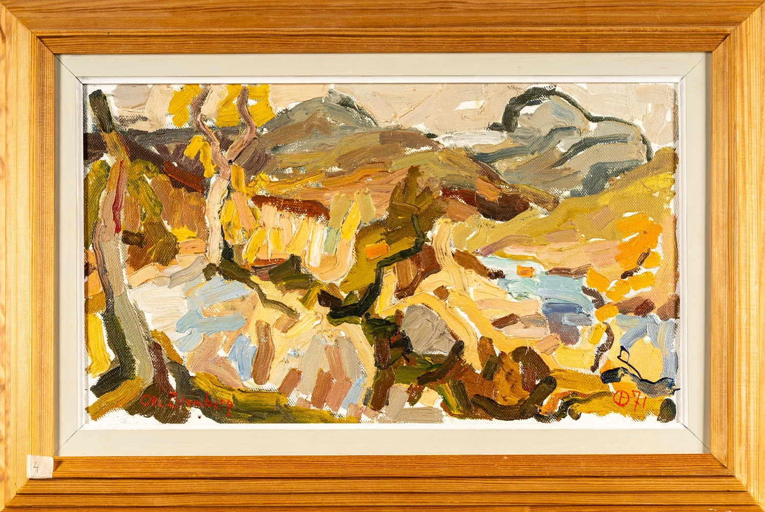 OLLE BLOMBERG. Olja på duk, "Mot norska gränsen", Signerad, 1971. — Paintings — Norrlands Auktionsverk