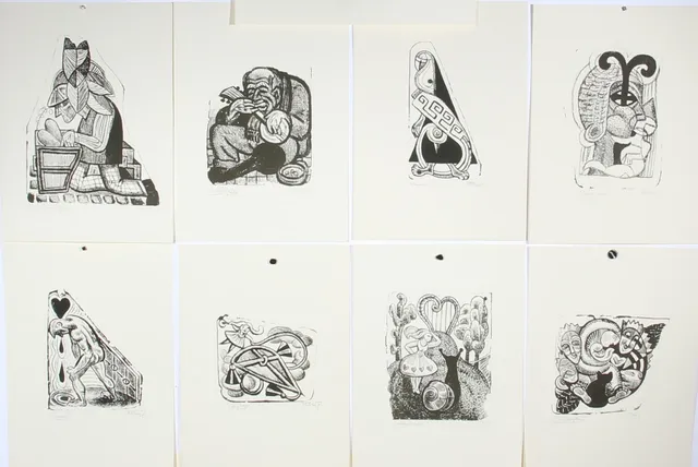 Henry Heerup. 'Man finds heart' and others. A total of 11 lithographic prints. (11)